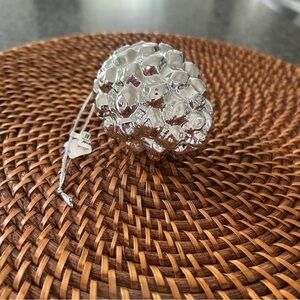 Crate&Barrel Silver Pinecone Ornament